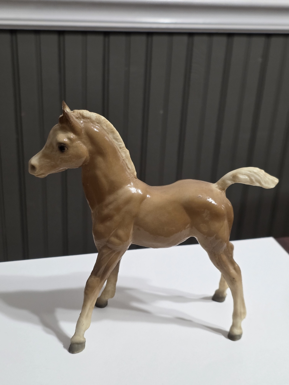 Palomino Foal Ceramic Figurine - Tan and Cream Decorative Accent Glossy Breyer